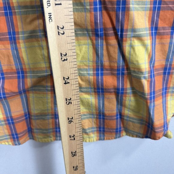 Boss Hugo Boss‎ Green Label Button-up Short Sleeve Plaid Shirt Cotton Size Small - Picture 8 of 12